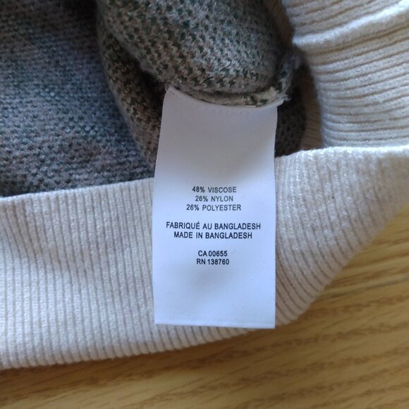 Reitmans Funnel Neck Jacquard Sweater with Balloon Sleeves | Size XS - Picture 5 of 5